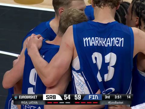 男篮欧洲杯16强赛：塞尔维亚vs芬兰第3节中文解说回放