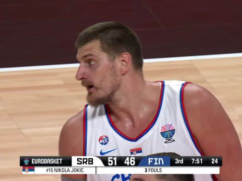 男篮欧洲杯16强赛：塞尔维亚vs芬兰英文原声全场回放