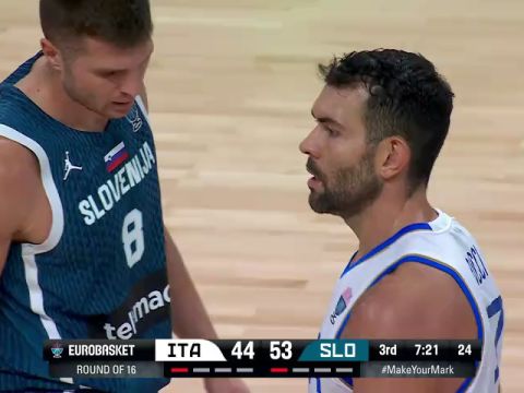 男篮欧洲杯16强赛：意大利vs斯洛文尼亚第3节中文解说回放