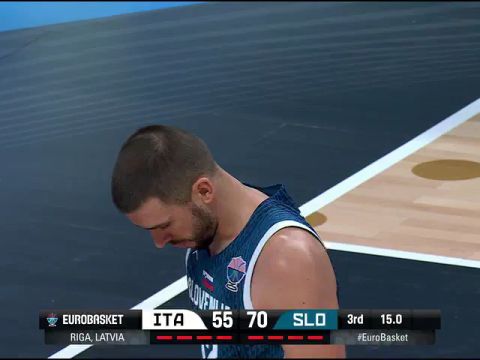 男篮欧洲杯16强赛：意大利vs斯洛文尼亚第3节英文原声回放