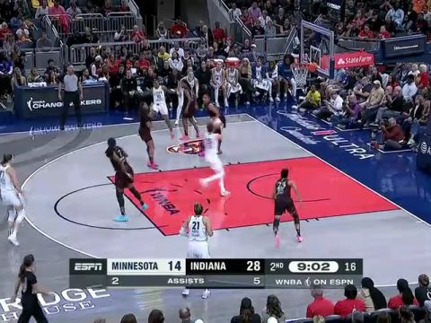 明尼苏达山猫vs印第安纳狂热第2节英文原声回放