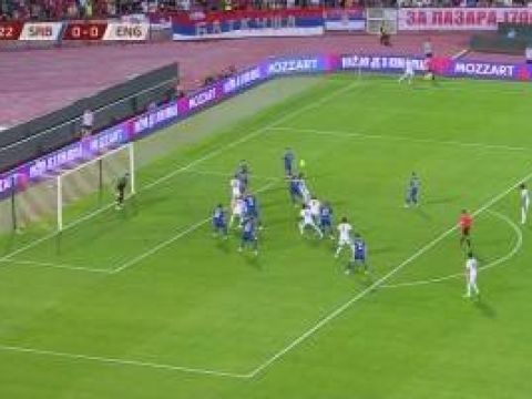 [进球视频]英格兰1-0领先！赖斯角球助攻，凯恩头球破门