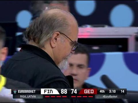 男篮欧洲杯1/4决赛：芬兰vs格鲁吉亚第4节英文原声回放