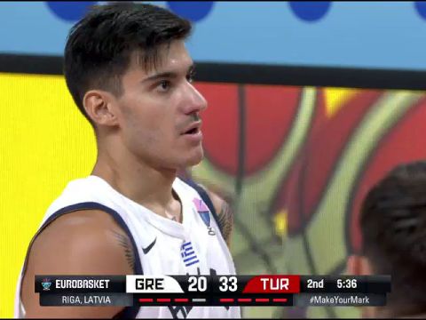 男篮欧洲杯半决赛：希腊vs土耳其第2节英文原声回放