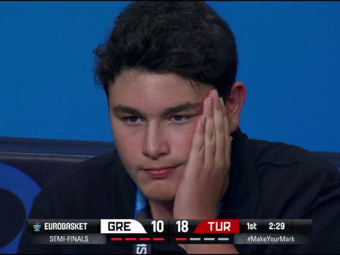 男篮欧洲杯半决赛：希腊vs土耳其第1节英文原声回放