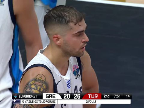 男篮欧洲杯半决赛：希腊vs土耳其第2节中文解说回放
