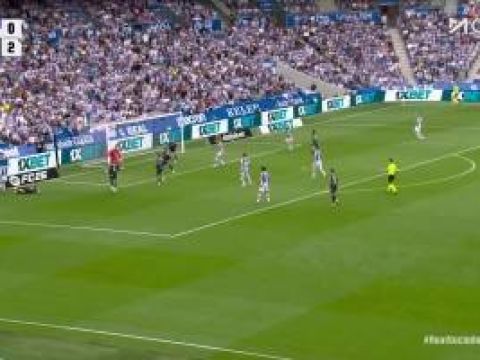 [进球视频]卡瓦哈尔手球送点 奥亚萨瓦尔点射扳回一球