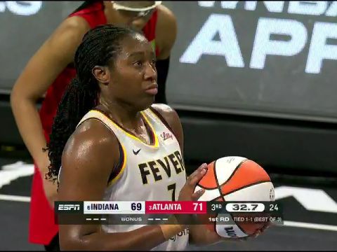 WNBA季后赛：印第安纳狂热vs亚特兰大梦想第3节中文解说回放