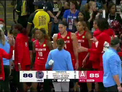 WNBA季后赛：印第安纳狂热vs亚特兰大梦想第4节英文原声回放