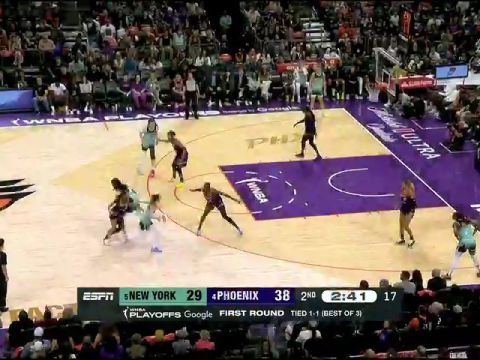 WNBA季后赛：纽约自由人vs菲尼克斯水星英文原声全场回放