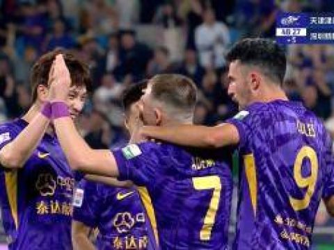 [进球视频] 津门虎1-0领先！阿代米抽射破门首开记录