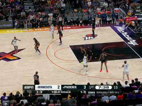 WNBA季后赛：明尼苏达山猫vs菲尼克斯水星第1节英文原声回放
