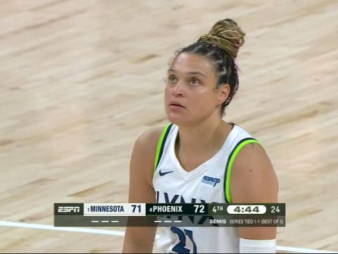 WNBA季后赛：明尼苏达山猫vs菲尼克斯水星第4节英文原声回放