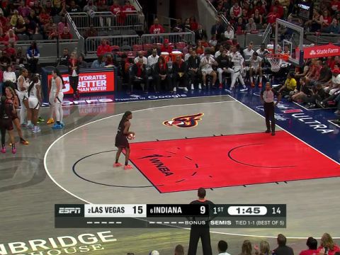 拉斯维加斯王牌vs印第安纳狂热第1节中文解说回放