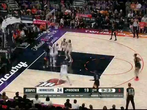 WNBA季后赛：明尼苏达山猫vs菲尼克斯水星第2节中文解说回放