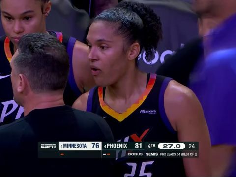 WNBA季后赛：明尼苏达山猫vs菲尼克斯水星第4节英文原声回放