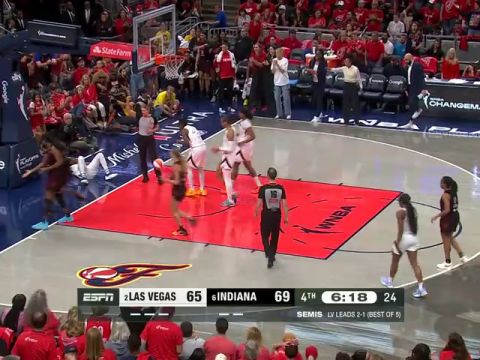 拉斯维加斯王牌vs印第安纳狂热第4节英文原声回放