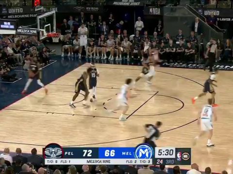 NBA季前赛：墨尔本联vs鹈鹕第3节英文原声回放