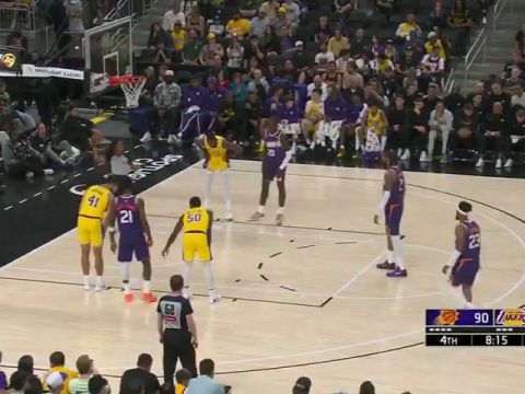 NBA季前赛：太阳vs湖人第4节英文原声回放