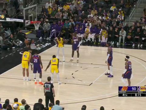 NBA季前赛：太阳vs湖人第4节中文解说回放