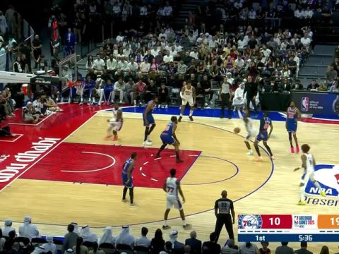 NBA季前赛：尼克斯vs76人英文原声全场回放