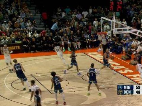 [腾讯全场集锦]🏀季前赛-约基奇14+5 爱德华兹缺阵 全员掘金不敌残阵森林狼