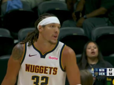 NBA季前赛：森林狼vs掘金第2节中文解说回放