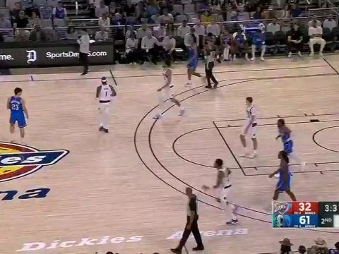 NBA季前赛：雷霆vs独行侠第2节英文原声回放