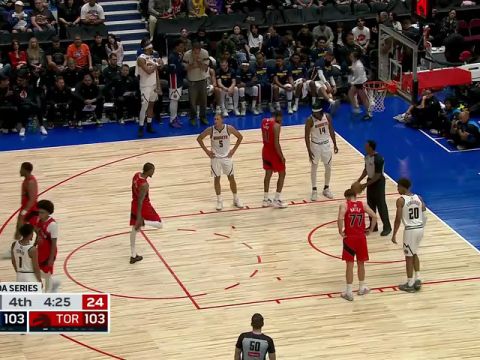 NBA季前赛：掘金vs猛龙第4节中文解说回放