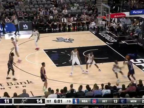 NBA季前赛：广州龙狮vs马刺第1节中文解说回放