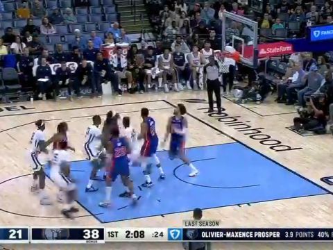 NBA季前赛：活塞vs灰熊第1节中文解说回放