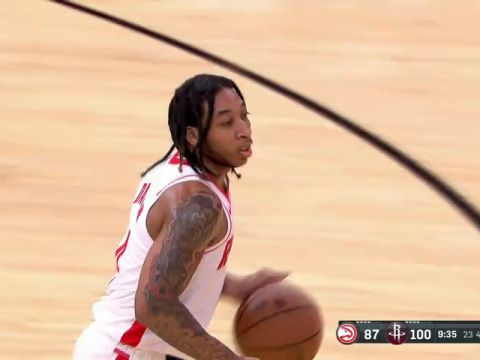 NBA季前赛：老鹰vs火箭第4节英文原声回放