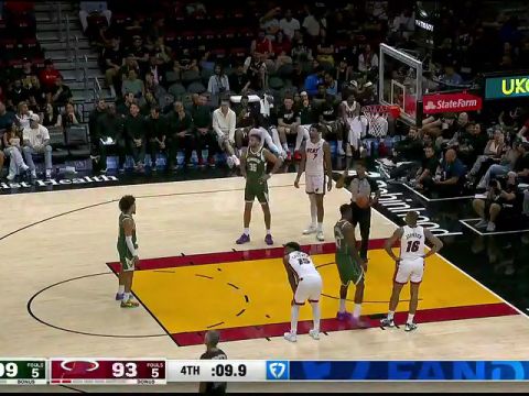 NBA季前赛：雄鹿vs热火第4节英文原声回放