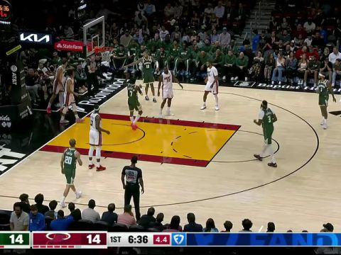 NBA季前赛：雄鹿vs热火第1节中文解说回放