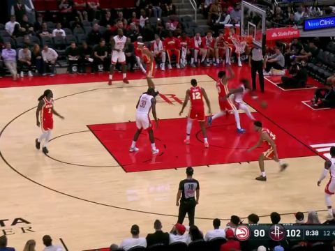 NBA季前赛：老鹰vs火箭第4节中文解说回放