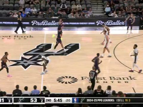 NBA季前赛：广州龙狮vs马刺第2节中文解说回放