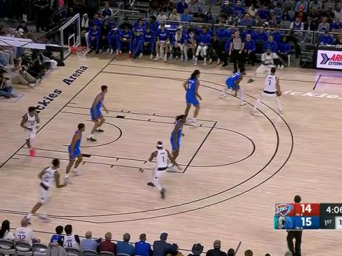 NBA季前赛：雷霆vs独行侠第1节中文解说回放