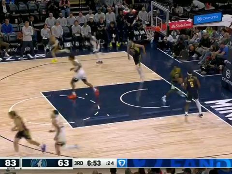 NBA季前赛：步行者vs森林狼第3节英文原声回放