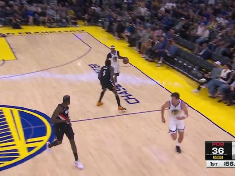 NBA季前赛：开拓者vs勇士英文原声全场回放