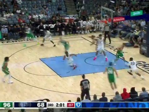 NBA季前赛：凯尔特人vs灰熊第3节英文原声回放