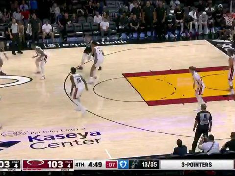 NBA季前赛：马刺vs热火英文原声全场回放