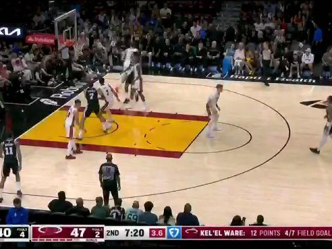 NBA季前赛：马刺vs热火第2节英文原声回放