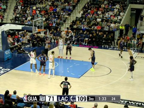 NBA季前赛：广州龙狮vs快船第3节英文原声回放