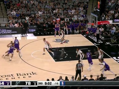 NBA季前赛：爵士vs马刺英文原声全场回放