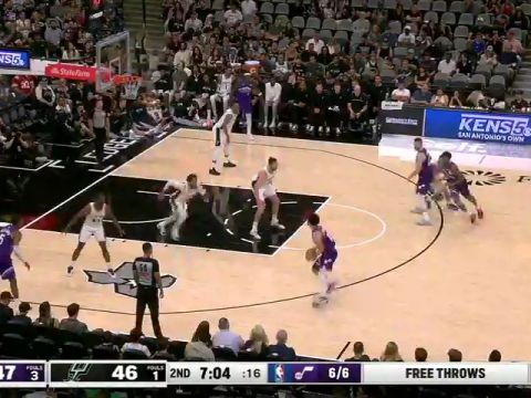 NBA季前赛：爵士vs马刺第2节中文解说回放