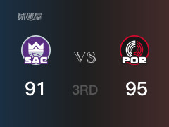 三节战罢，开拓者95-91领先国王，末节再战