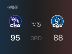 三节结束，黄蜂以95-88领先独行侠，布里奇斯20分11篮板2助攻