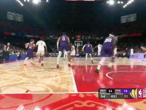 NBA中国赛：篮网vs太阳第3节英文原声回放