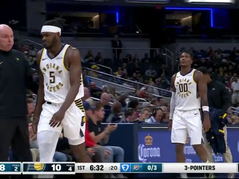 NBA季前赛：雷霆vs步行者第1节中文解说回放