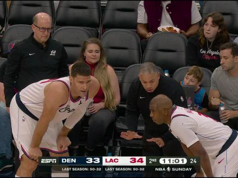 NBA季前赛：掘金vs快船第2节英文原声回放